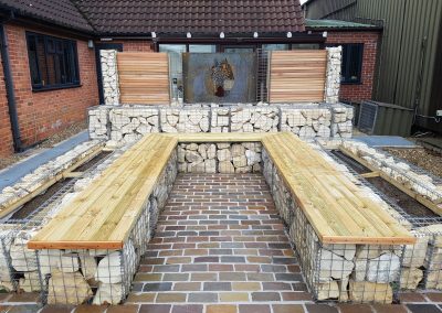 Corten screens courtyard garden